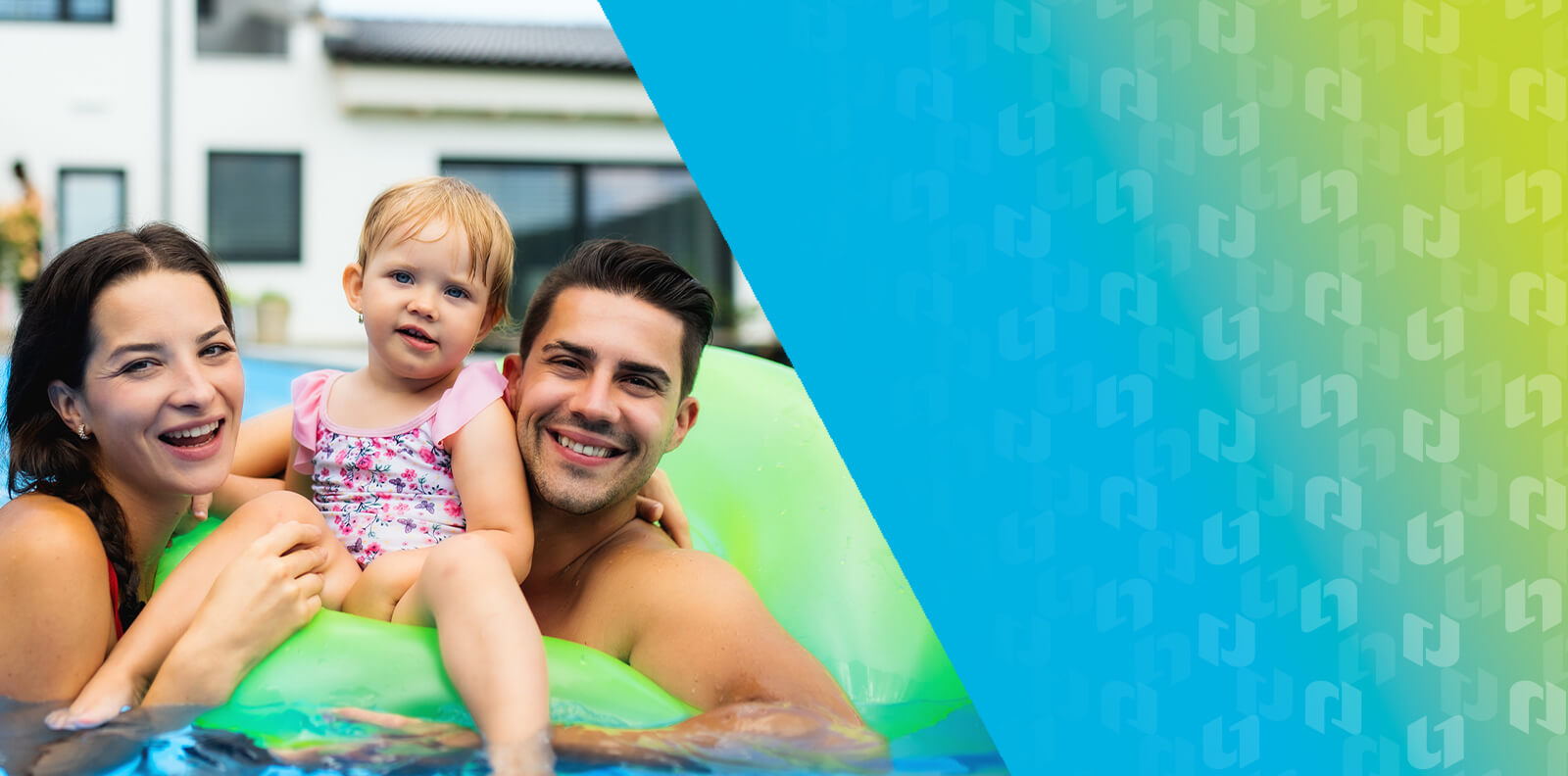 Family in pool